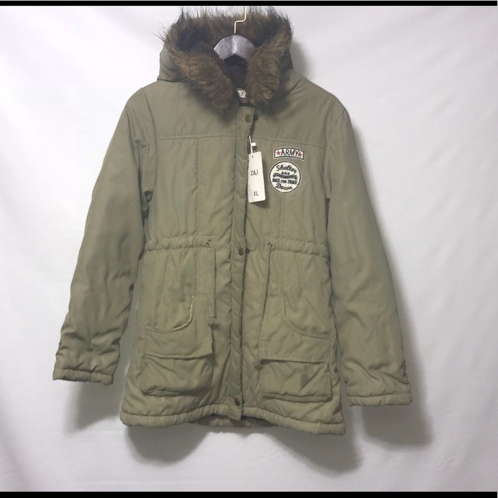 Z&I cream hooded lined women’s coat